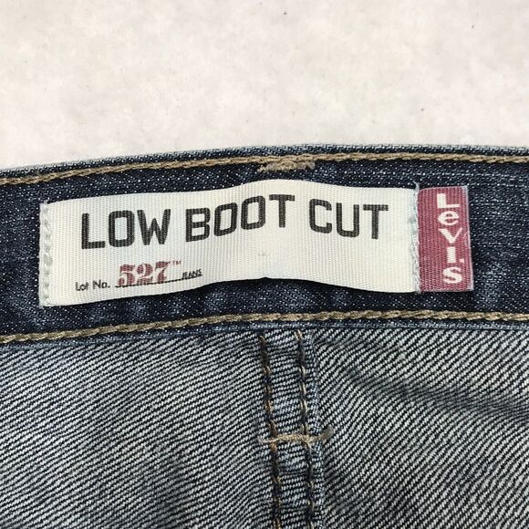 Y2K LEVIS 527 Low Boot Cut Jeans Men 34x34 Distress Denim Blue Cowboy Western - Picture 13 of 16